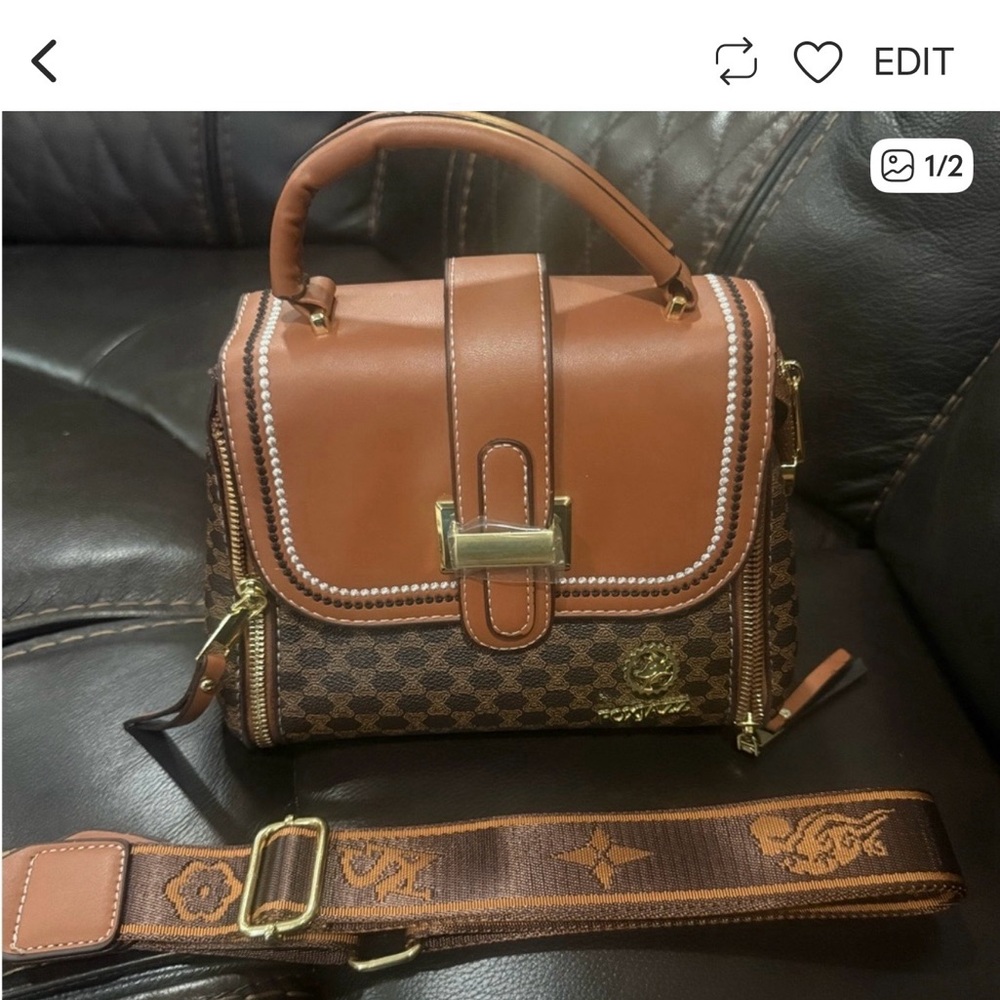 Elegant Brown Designer Handbag